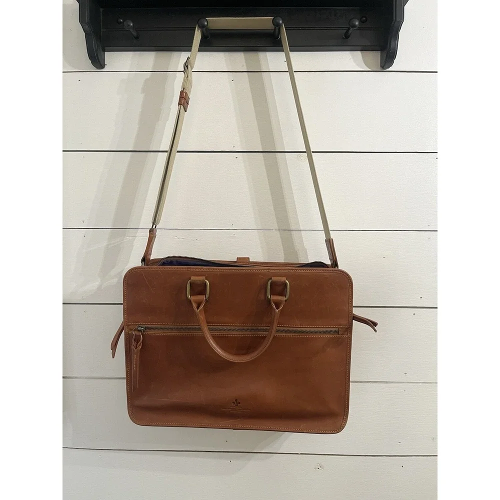 Dooney & Bourke Florentine Vaccetta Leather  Briefcase Brooklyn Tan Brown‎